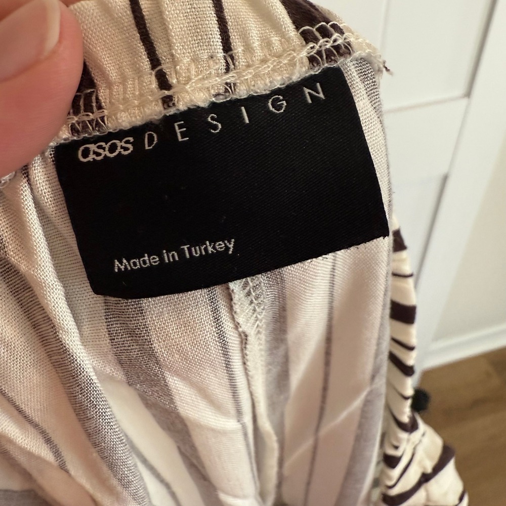 NWT ASOS Design Striped Wide Leg Lounge Pants Size M - Picture 8 of 9